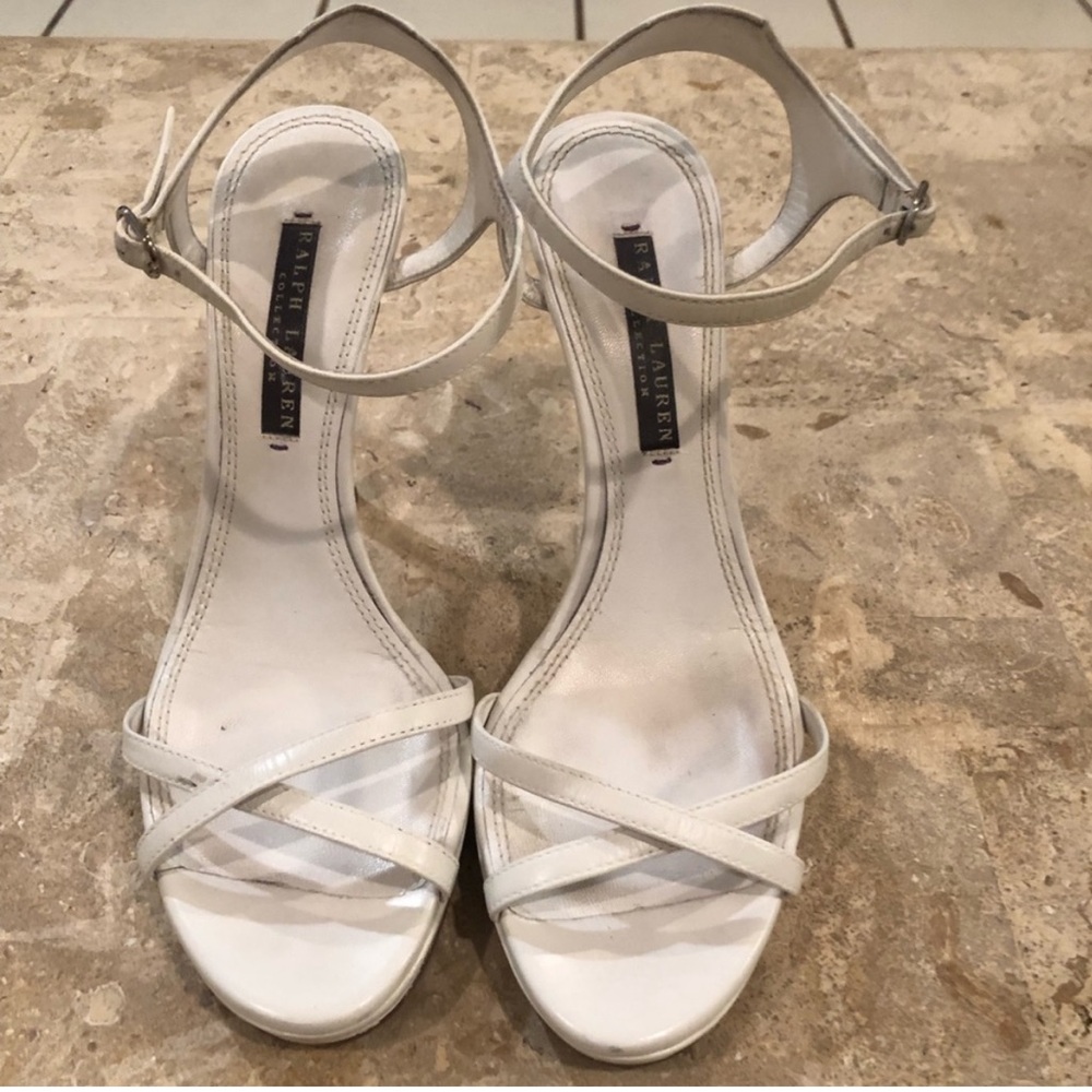 Ralph Lauren  White heeled Sandals Size 6 1/2B